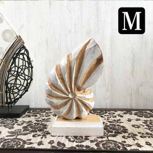 木製 スタンド オブジェ アンモナイト Mサイズ 木彫り