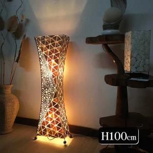 寺型 ランプシェード 大 オレンジ 木製 屋内外 バリ アジアンリゾート