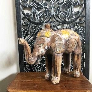 木彫り アジアン雑貨 ゾウさんの木彫り4 : アジア雑貨ビンゴ - 通販