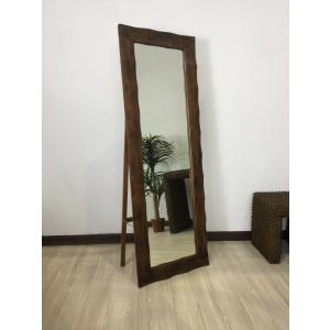スタンドミラー 鏡 姿見 楕円柄 木製フレーム アジアン 家具 大きい