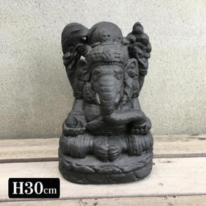 石像 ガネーシャ 置物 アンティークゴールド H30cm ガーデンオブジェ
