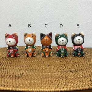 バンザイ皿持ちバリネコ アニマル 猫 置物 小物 バリ島 アジアン