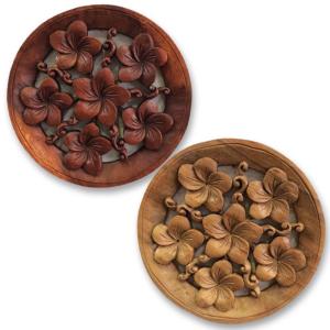 パーテーション 衝立 3連 パームリーフ柄 ホワイト H170cm 木製 彫刻