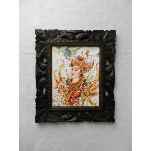 バリ島絵画 人物画 バリニーズ A（カップル） W42×36cm バリの絵 バリ