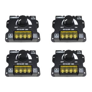 LED調光器 4個 DC12-24V 30A PWM調光器 無段階調整 照明調光コントローラー