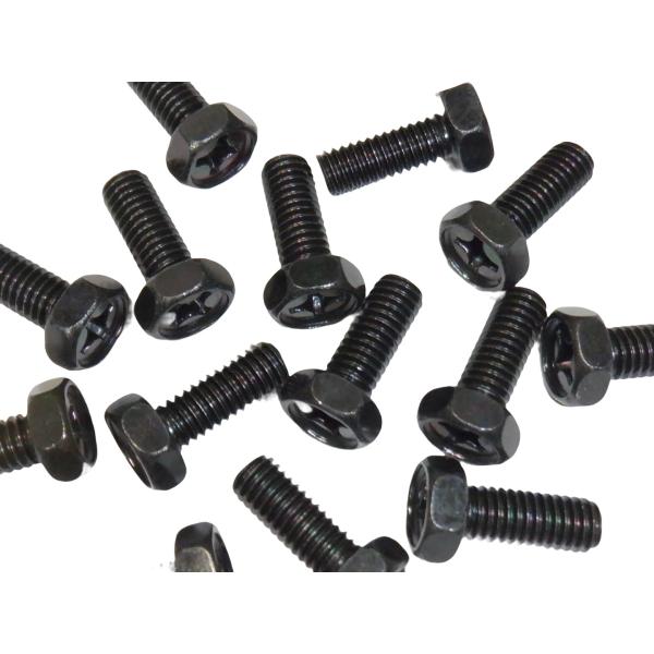 アプセットボルト M6×15mm 10個 黒色クロメートメッキ