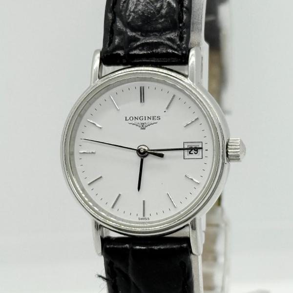 LONGINES ロンジン L4.220.4 ホワイト文字盤 デイト QZ レディース 腕時計 稼働...