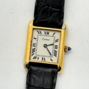CARTIER カルティエ プレ タンク ホワイト 手巻き レディース ゴールド ヴィンテージ 腕時計 稼働品