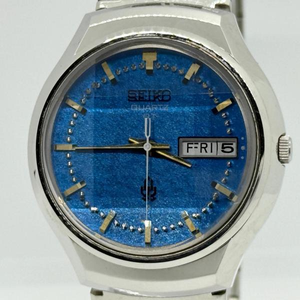 SEIKO セイコー QUARTZ 3803-7061 ブルー QZ メンズ 現状品 カットガラス ...