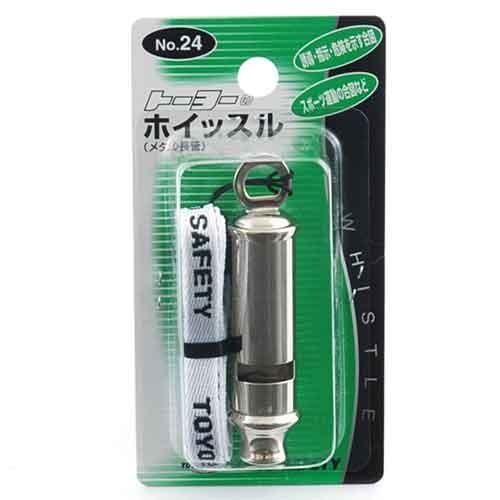 防災グッツ 誘導(TOYO)ホイッスルメタル長管 no.24