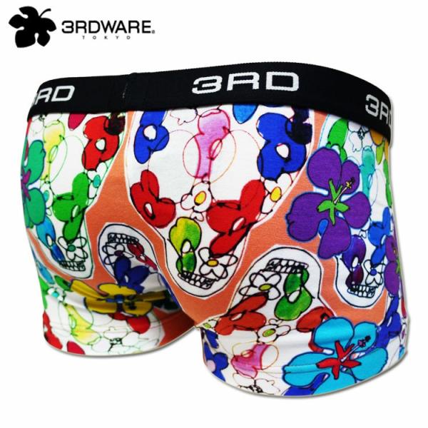 ローライズボクサーパンツ 3RDWARE サードウェア Hibiscus Skulls ハイビスカス...