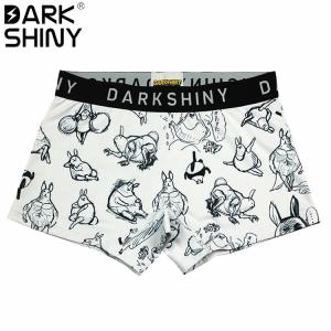 ボクサーパンツ DARK SHINY ダークシャイニー YLUN05 手描きタッチ モノクロ ユニセックス｜kurakichi-pants