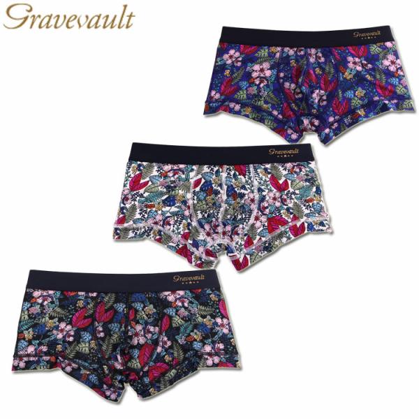 ローライズボクサーパンツ Gravevault グレイブボールト WILD FLOWERS ワイルド...