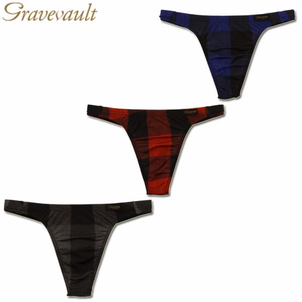 SALE セール メンズTバック Gravevault グレイブボールト Buffalo check...