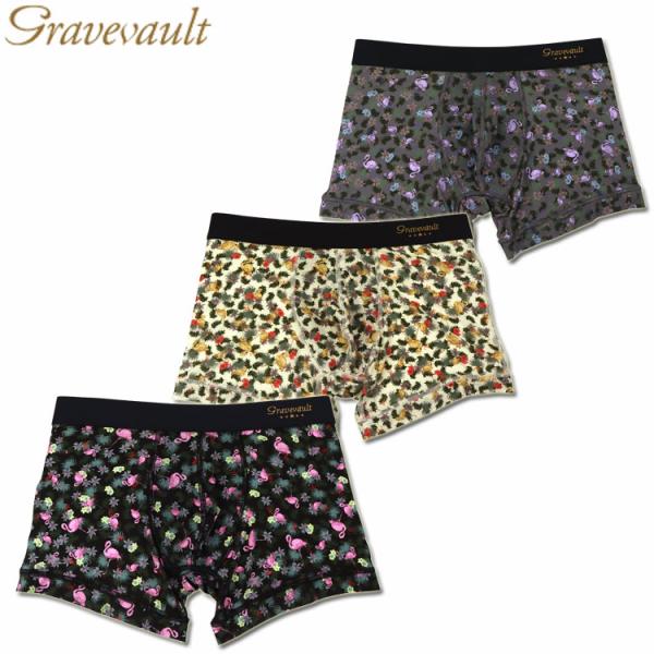 ボクサーパンツ Gravevault グレイブボールト Pink Flamingo ピンクフラミンゴ...