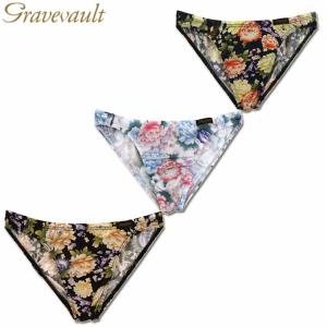 ビキニブリーフ Gravevault グレイブボールト PEONY FLOWER ピオニーフラワー 3052635 メンズ｜パンツのくらきち
