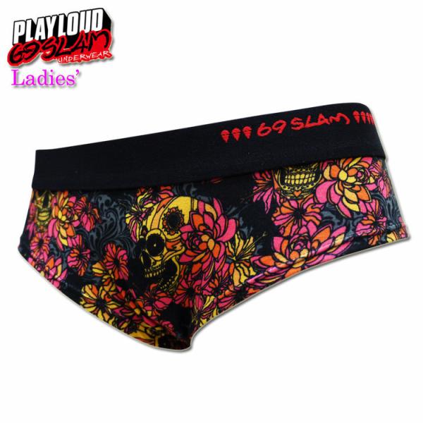 レディースボクサーパンツ 69slam ロックスラム SKULL BLOOM スカルブルーム RED...