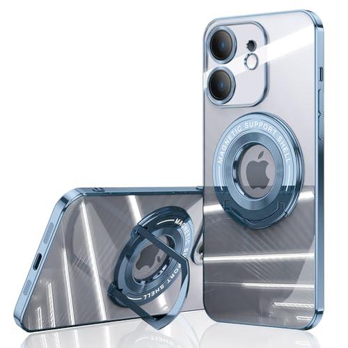 YUYIB iPhone 12 ケース クリア リング付き メッキ仕上げ レンズカバー付き ソフトT...