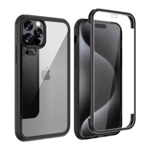 YSAN iPhone15 ケース 360度全面保護 [100％画面感度][両面透明] クリアフルカバー 米軍MIL規格 透明 耐衝撃 薄型 軽量 シリコンフレーム 滑り止めバンパー Qi充｜kurakura