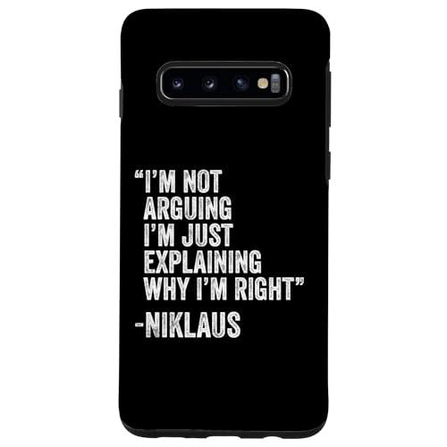 Galaxy S10 Niklaus 名言 面白い誕生日 カスタムネームアイデアエンジニア スマホケ...