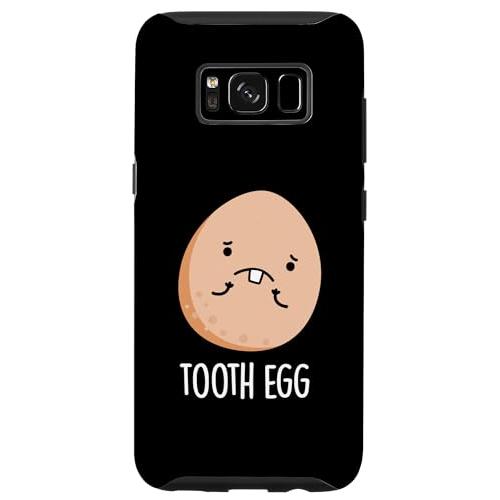 Galaxy S8 歯の卵 おもしろい食べ物しゃれ スマホケース
