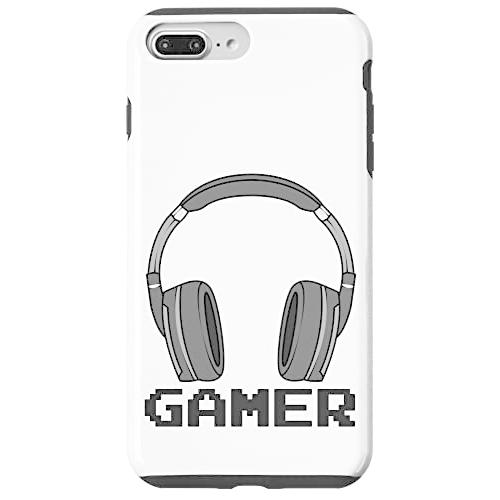 iPhone 7 Plus/8 Plus Gamer - ピクセル化されたテキストとヘッドホンの絵 ...