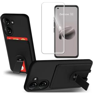 ASUS Zenfone 9 用 ケース ASUS Zenfone 10 用 ケース スタンド付き スタンド機能 背面 カード収納 カードポケット付き ストラップホール付き Zenfone 9 / Zenfo｜kurakura