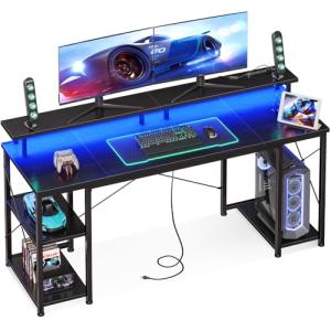 AODK ゲーミングデスク 160cm LED付き