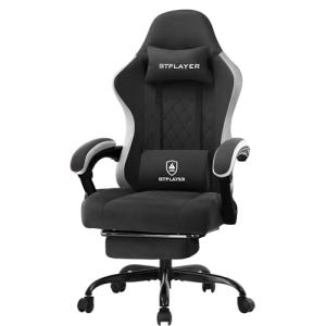 GTPLAYER ゲーミングチェア ファブリック オットマン 椅子 イス