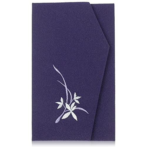 スタイルふくさ 袱紗 弔事用 左開き 桔梗（能登ちりめん 刺繍）葬儀 自社製造 日本製 FUKUSA...