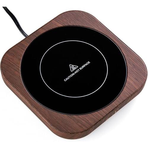 ポカロティー カップウォーマー 保温コースター マグウォーマー 卓上用ウォーマー 木目 3段階温度設...