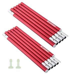 アルミポール AVOFOREST タープポール 直径19MM 軽量 2本セット 最長204cm 6節連結 コンパクト 持ち運び便利 アルマイト加