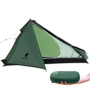 Geer Top テント 1人用 ソロテント ワンポールテント 超軽量 900g コンパクト 設営簡単 耐水圧6000mm 前室付き 20Dナイ