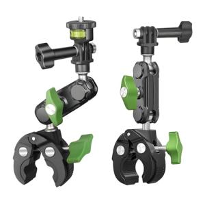 Hemmotop パイプクランプ バイク 自転車用 アクションカメラ マウント アルミ合金製 安定 カメラマウント 360°回転 直径10mm-