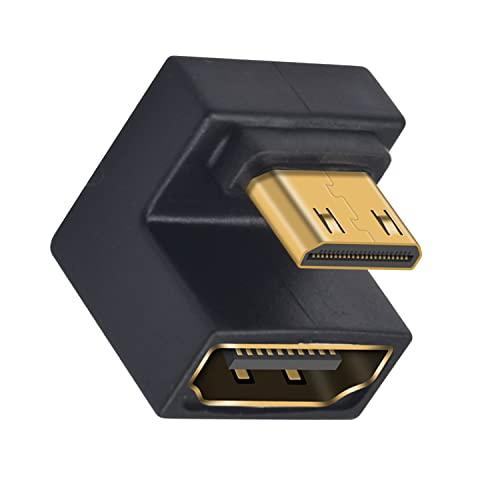 Duttek 8K U字型 ミニHDMIオス HDMIメスアダプター 180度アダプター 48Gbp...