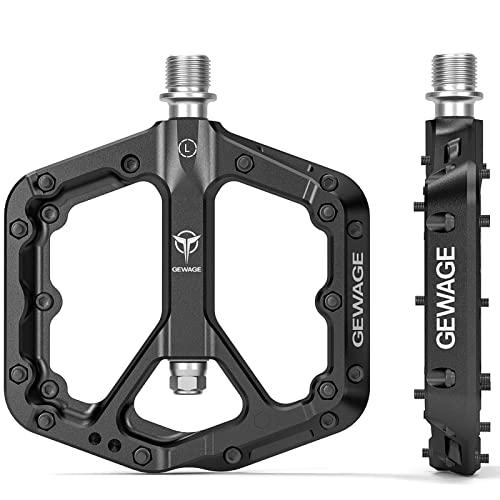 GEWAGE 自転車 ペダル 9/16インチ フラットペダル 幅広 滑り止め 樹脂製 クロスバイク、...