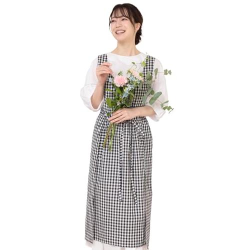 chalino エプロン レディース おしゃれ お尻が隠れる 可愛い 撥水 エプロンドレス ギンガム...