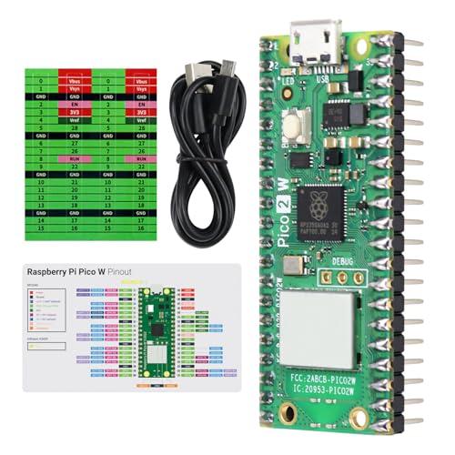 Freenove Raspberry Pi Pico 2 W ボード プリソルダードヘッダ デュアル...