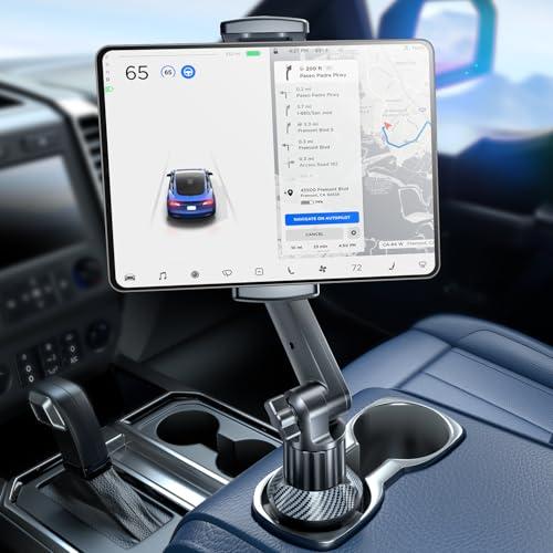eSamcore カップホルダータブレットマウント 車載用 伸縮アーム15インチ38cm調節 360...