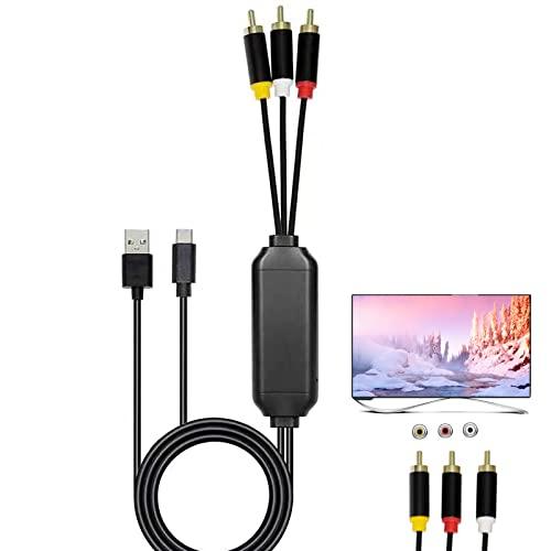 ECDREAM USB C - RCAケーブルアダプター、6フィート Type-C - RCA 有線...
