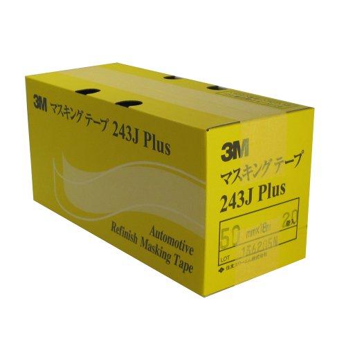 3M マスキングテープ 243J Plus 50mm×18M箱売り20巻 2巻×10パック）243J...