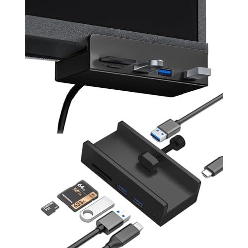 Sikai USB ハブ クランプ式 5-in-1 USBハブ USB3.0ポート*2 Type-C...