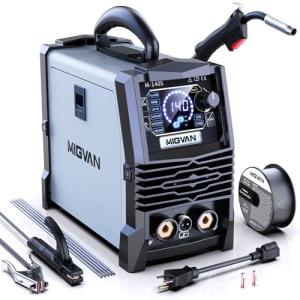 MIGVAN 溶接機 100v 200v兼用 ノンガス半自動 140A 使用率60％ 1台3役 家庭用 半自動溶接機 板厚8mmまで ノンガスM