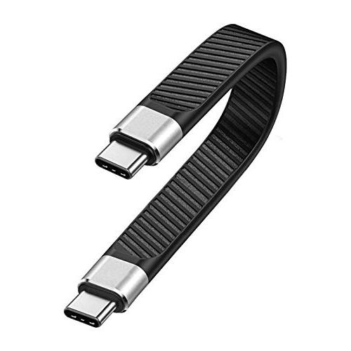 EzoR Flex USB-C to USB-C 短いケーブル 13.5cm 平形 高速データ転送2...