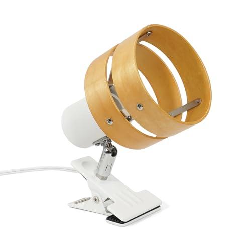 Aiwode クリップライト 木の色木製の円 E26対応 360度回転 スイッチ付き 高級 目に優し...
