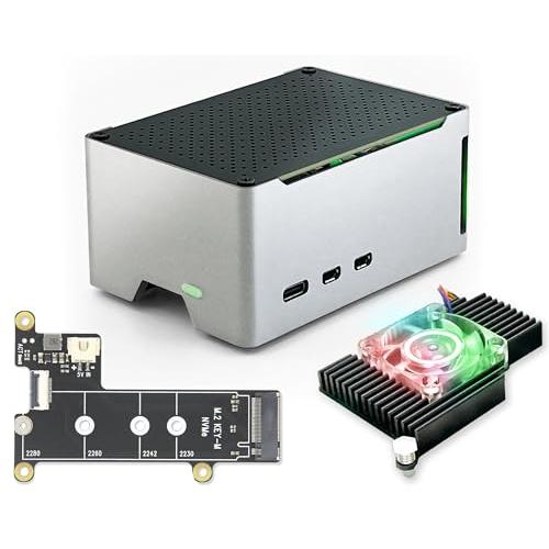 ElectroCookie Raspberry Pi 5ケース アルミニウムコンパクトケース M.2...