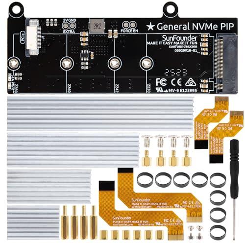 SunFounder PCIe to M.2 HAT M-Key NVMe SSD PIP PCIe...
