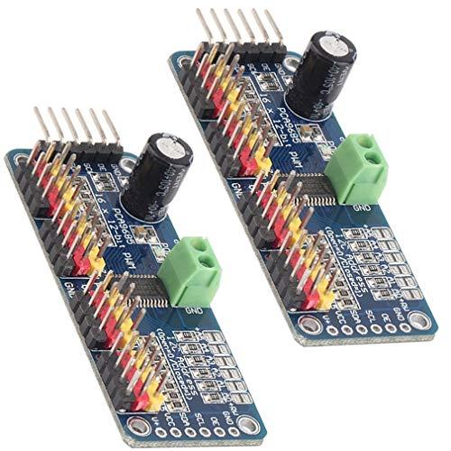 Hailege 2個セット PCA9685 16チャネルIIC I2C 12ビットPWMサーボモータ...