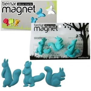 リス マグネット 3個入tiernar magnet ターコイズブルー 八幡化成｜kurashi-arl