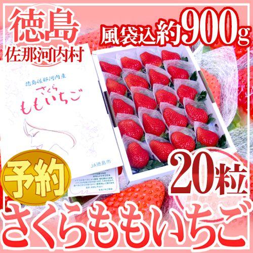 徳島県佐那河内産 ”さくらももいちご” 超大粒20粒 化粧箱【予約 12月以降】 送料無料